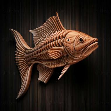 3D модель Рыба сом с диагональными полосами (STL)